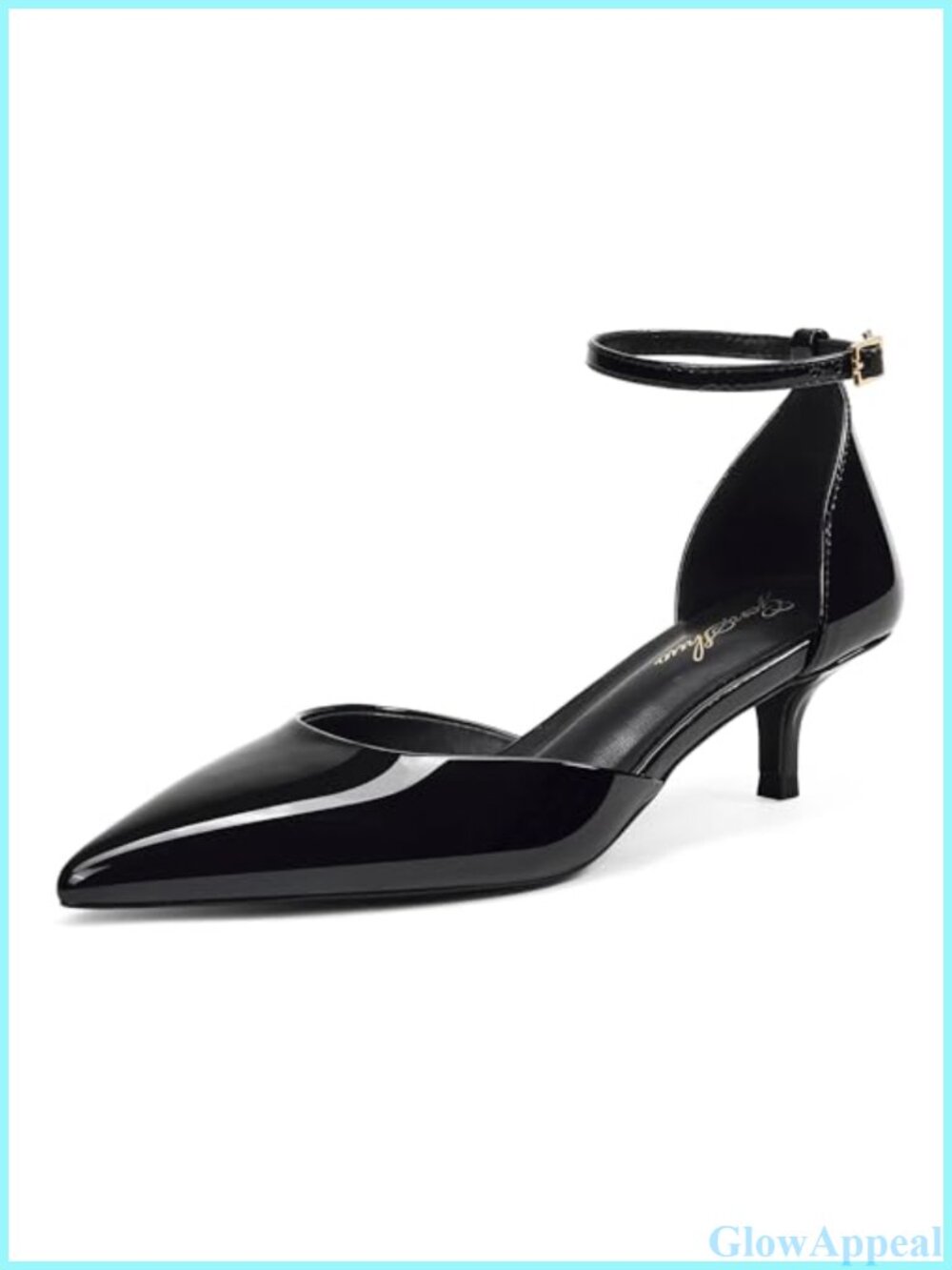 Kitten Heel D'Orsay Pumps Pointed Closed Toe Ankle Strap Dress Shoes